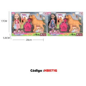 Boneca Criança e Cachorro HB071G