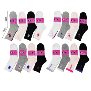 Meias KLV Cano Longo Feminina Misto 12 Pares 9004