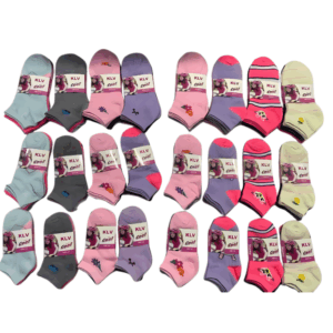 Meias KLV Cano Curto Infantil Feminina 12 Pares 9010