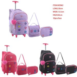 Kit Mochila Juvenil De Rodinha C/Bolsa Térmica e Estojo 062